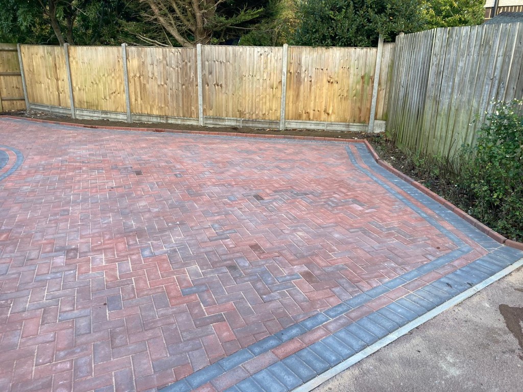 Brindle and charcoal block paving driveway